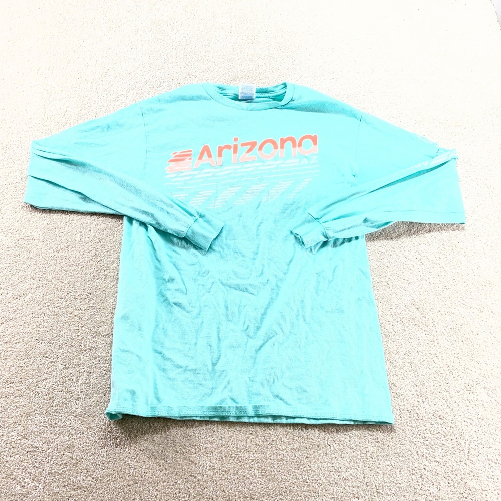 Delta Pro Weight Long Sleeve Shirt‎ Mens Medium Teal Arizona AZ Graphic Tee